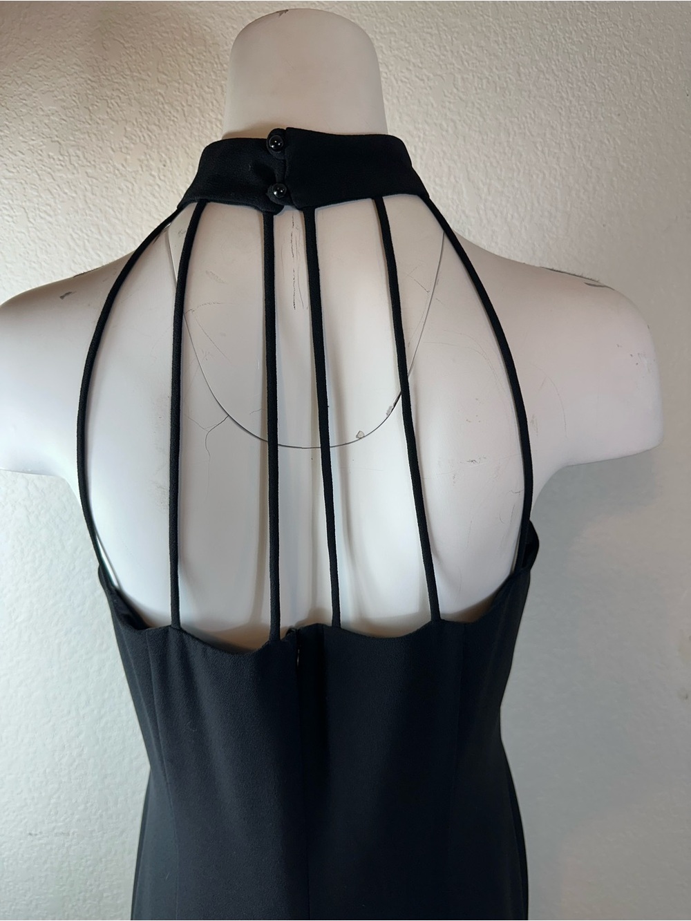 Ursula of Switzerland Black Halter Evening Gown Open Back Formal Dress Size 8 - Picture 8 of 10